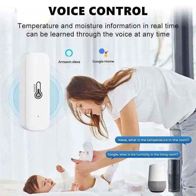 Smart WiFi Temperature  Humidity Sensor  Compatible With Alexa  Google Home 1