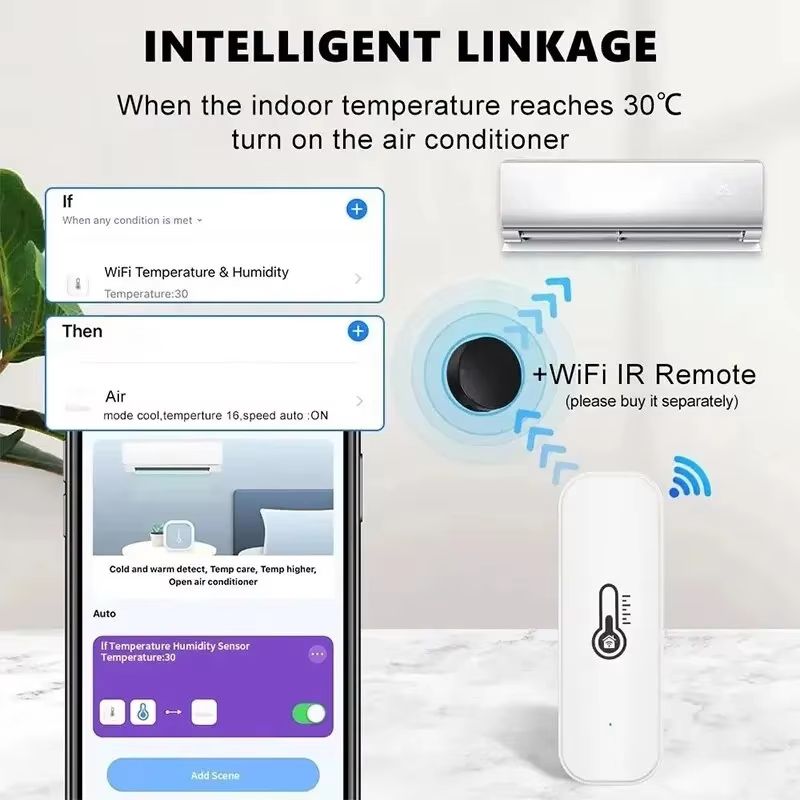 Smart WiFi Temperature  Humidity Sensor  Compatible With Alexa  Google Home 2