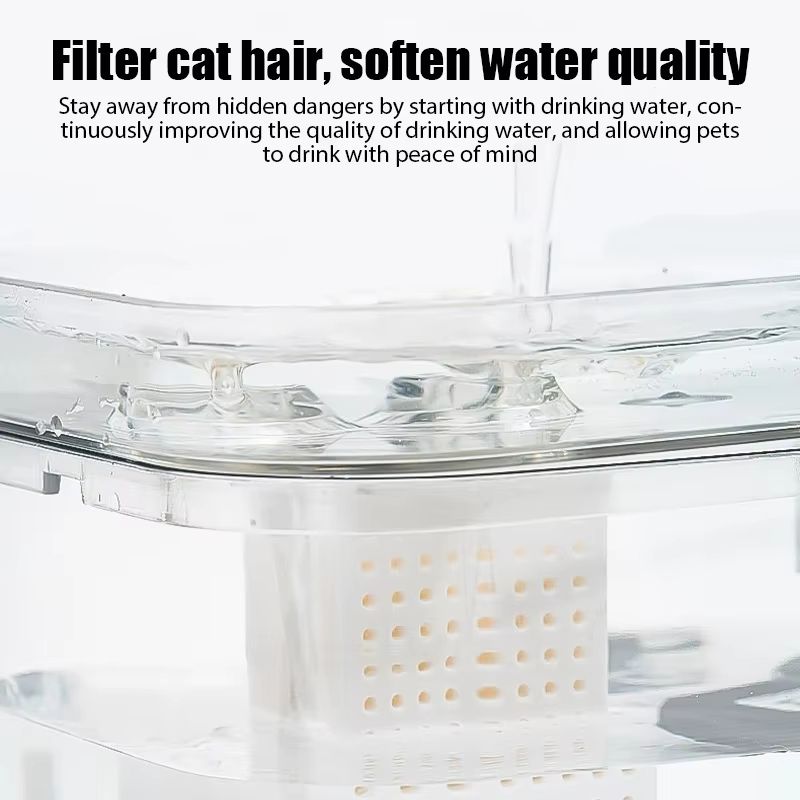 UltraQuiet USB Recirculating Cat Water Fountain With AutoFilter  For Clean Fresh Pet Hydration 4
