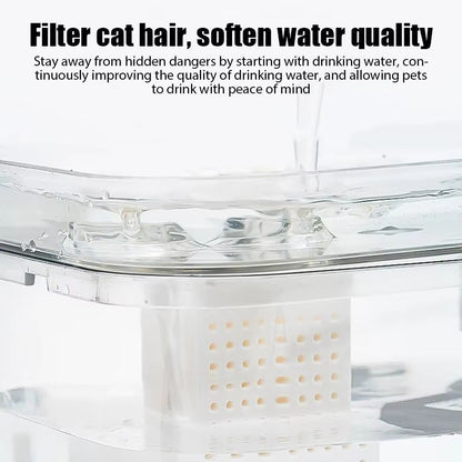 UltraQuiet USB Recirculating Cat Water Fountain With AutoFilter  For Clean Fresh Pet Hydration 4