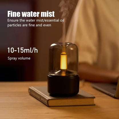120 ML Candlelight Aroma Diffuser  CoolMist Humidifier  USB Rechargeable Home Night Light For Relax 2