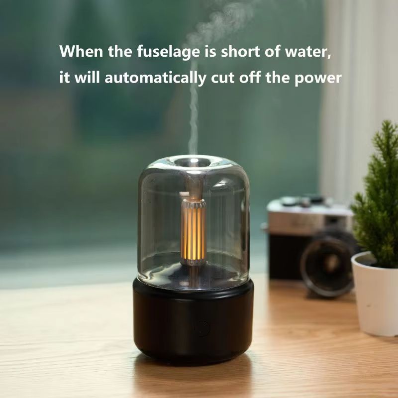120 ML Candlelight Aroma Diffuser  CoolMist Humidifier  USB Rechargeable Home Night Light For Relax 3