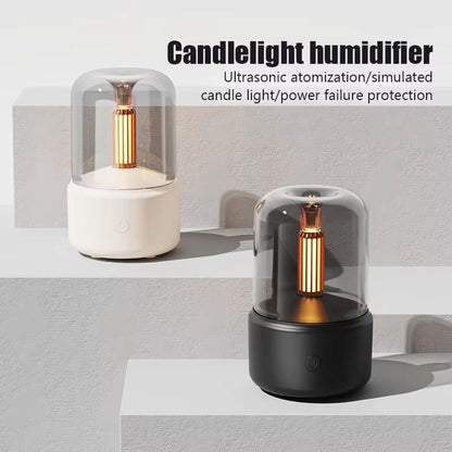 120 ML Candlelight Aroma Diffuser  CoolMist Humidifier  USB Rechargeable Home Night Light For Relax 4