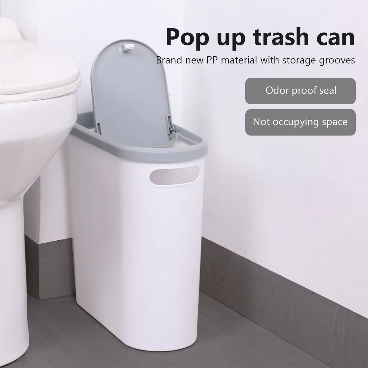 LargeCapacity PressLid Trash Bin With Lid  Household Gap Bin For Bathroom Kitchen  Living Room 1