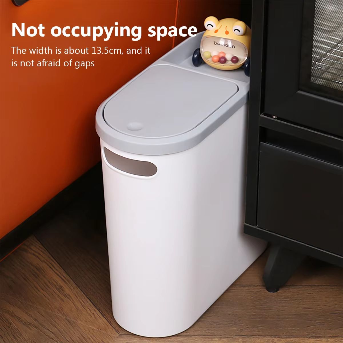 LargeCapacity PressLid Trash Bin With Lid  Household Gap Bin For Bathroom Kitchen  Living Room 2