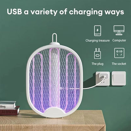Foldable USB Rechargeable Mosquito Swatter  UV Light Bug Zapper 5