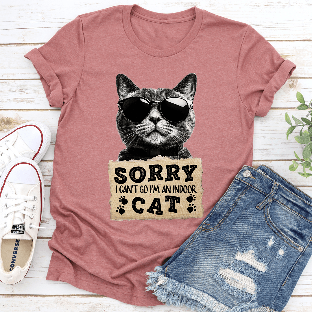 Sorry I Can't Go I'm An Indoor Cat Tee