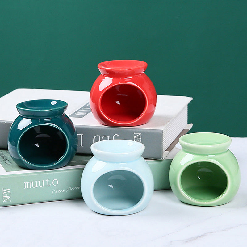 Porcelain Aroma Burner Essential Oil Furnace Mini Candle Holder Solid Color Ceramic Crafts Aromathe 2
