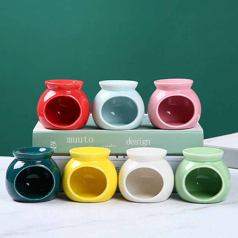 Porcelain Aroma Burner Essential Oil Furnace Mini Candle Holder Solid Color Ceramic Crafts Aromathe 3