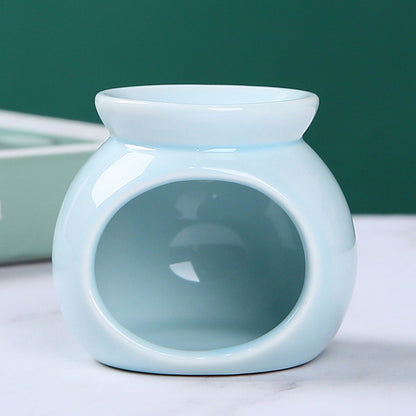 Porcelain Aroma Burner Essential Oil Furnace Mini Candle Holder Solid Color Ceramic Crafts Aromathe 6