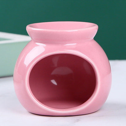 Porcelain Aroma Burner Essential Oil Furnace Mini Candle Holder Solid Color Ceramic Crafts Aromathe 8