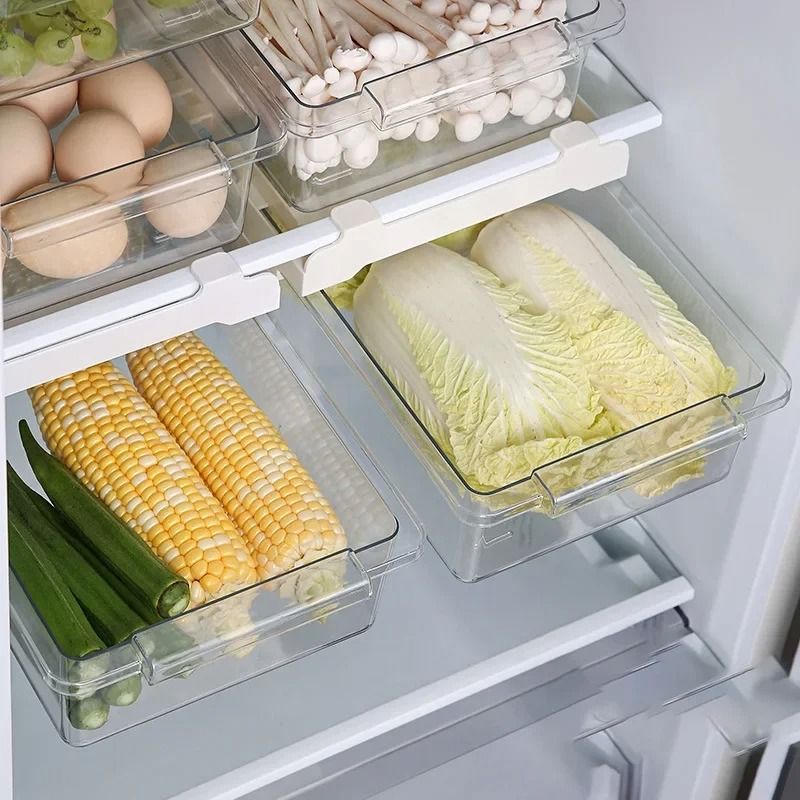 Refrigerator Drawer Style Food And Egg Storage Box Sliding Shelf Organizer 2