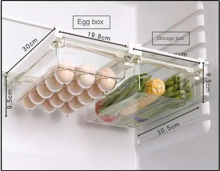 Refrigerator Drawer Style Food And Egg Storage Box Sliding Shelf Organizer 4