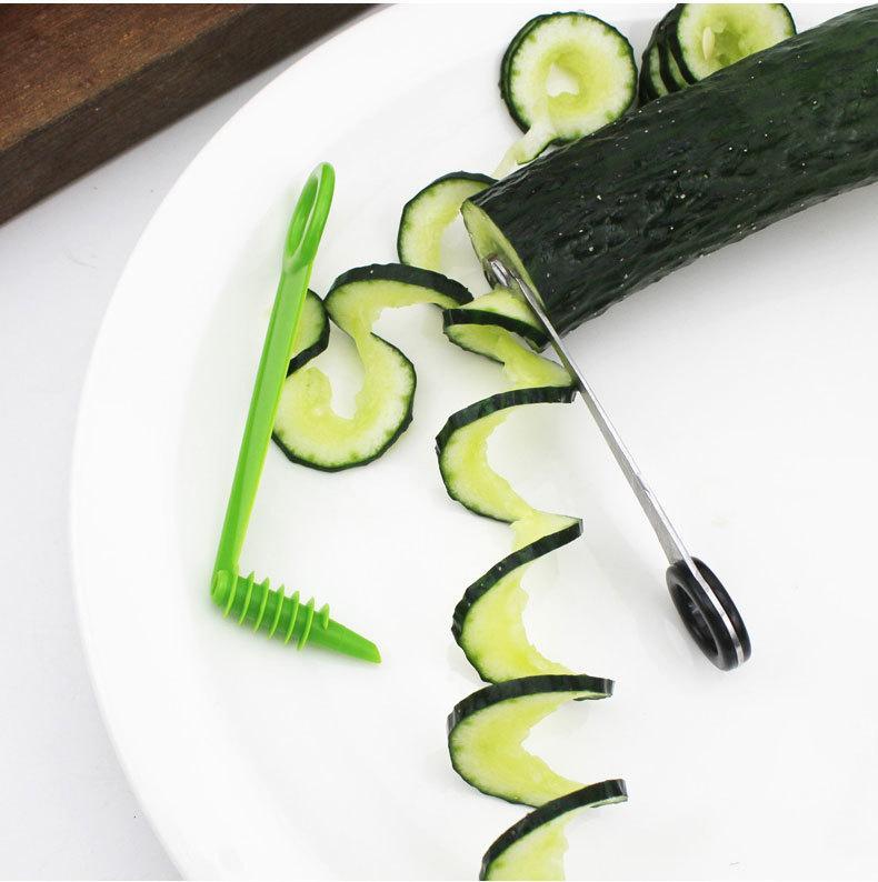Multi functional Spirals Cutter, Stainless Steel Vegetable Slicer, Manual Screw Potato Spiral Cutter for Kitchen