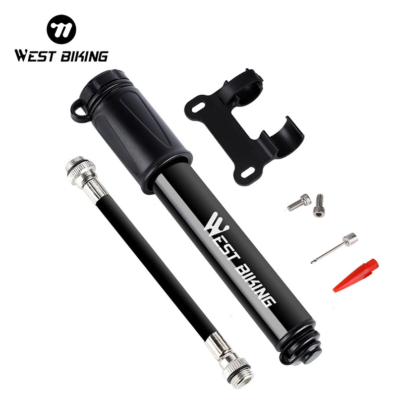 Aluminum Alloy Mini Bike Pump, Bicycle Hand Air Pump for MTB and Road Cycling, Tire Inflator