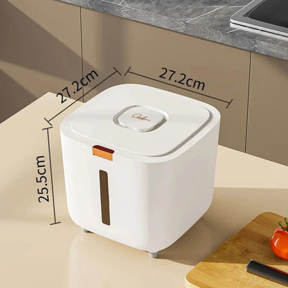 Moisture Proof Rice Storage Bucket With Lid Airtight Insect Resistant Food Canister 7