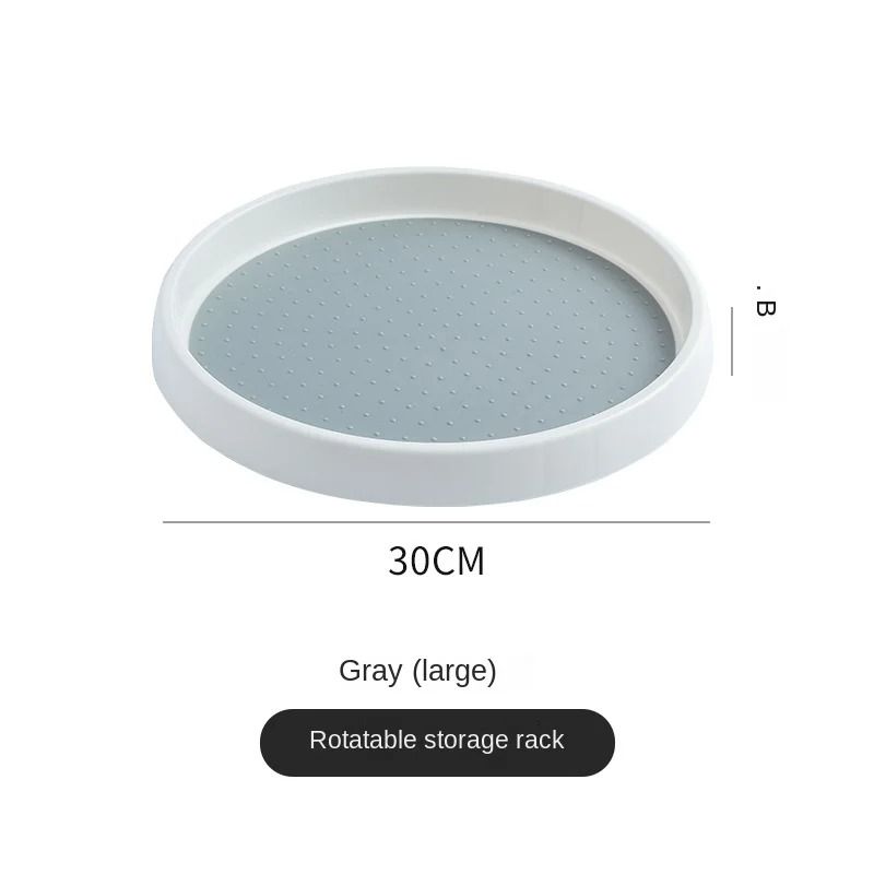 360 Degree Rotatable Kitchen Condiment Organizer Round Non Slip Spice Storage Tray 4