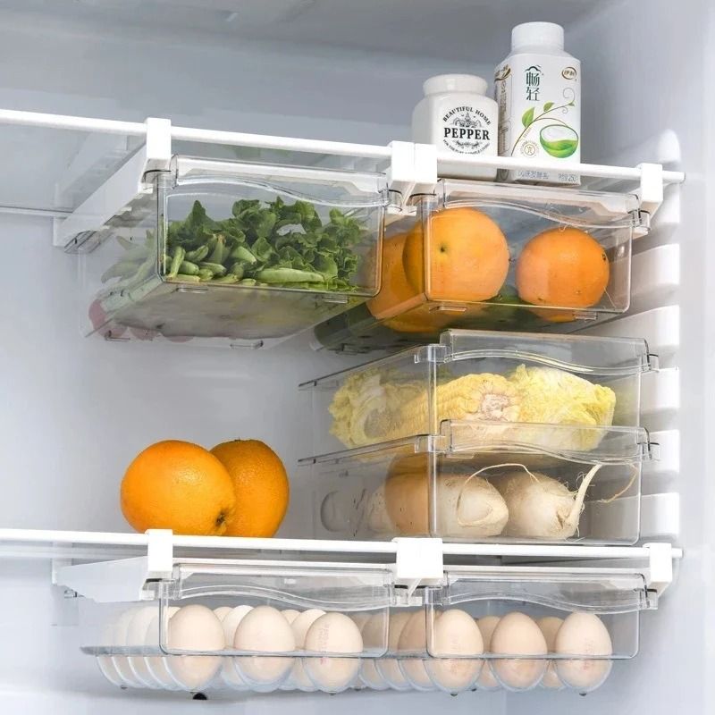 Refrigerator Drawer Storage Box Under Shelf Organizer For Fruits And Eggs 1