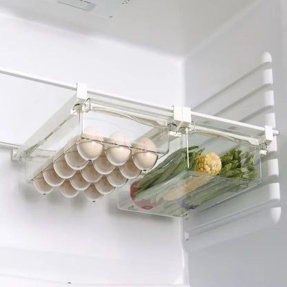 Refrigerator Drawer Storage Box Under Shelf Organizer For Fruits And Eggs 9