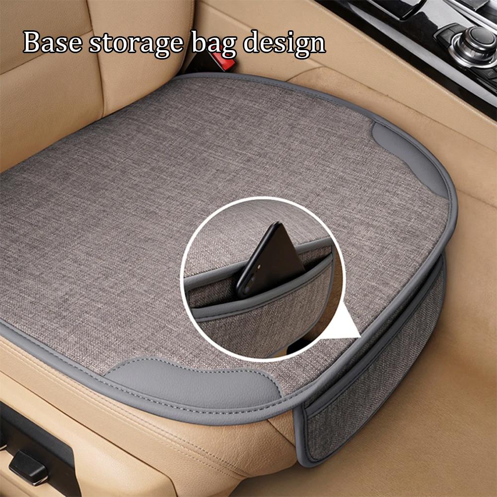 Universal Car Seat Cover Breathable Flax Cushion Four Seasons Auto Chair Protector For Car Interior 2