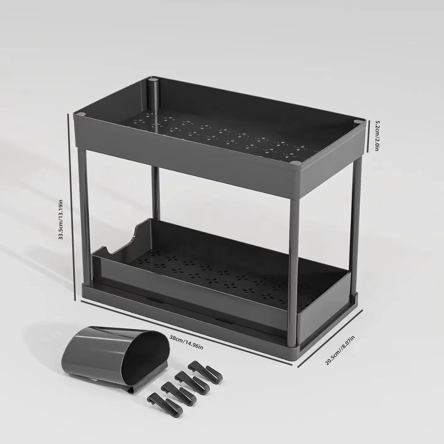 Under Sink Pull Out Storage Organizer Sliding Shelf For Kitchen And Bathroom Cabinets 6