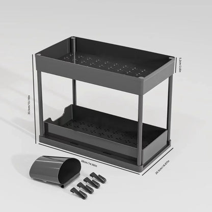 Under Sink Pull Out Storage Organizer Sliding Shelf For Kitchen And Bathroom Cabinets 6