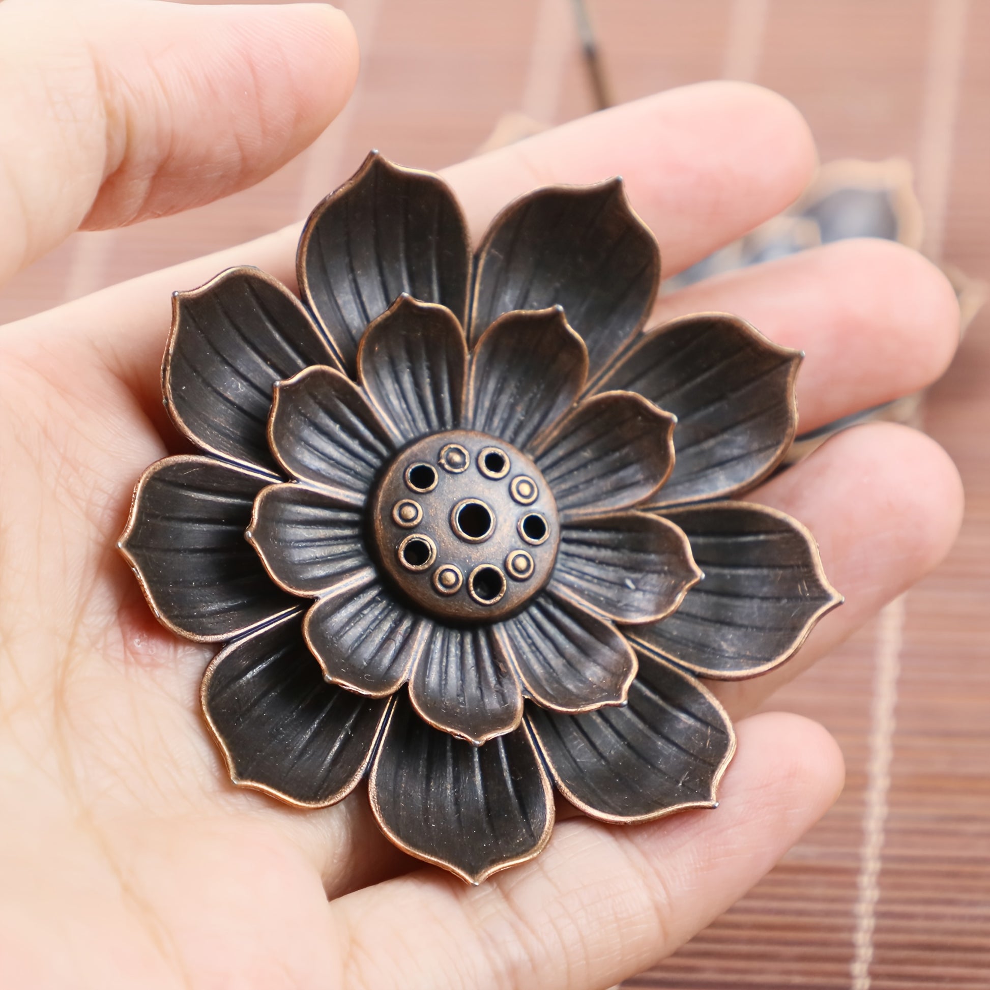 Alloy Incense Burner Stick Holder Lotus Incense Plate Sandalwood Coil Base For Temples Yoga Studio  2