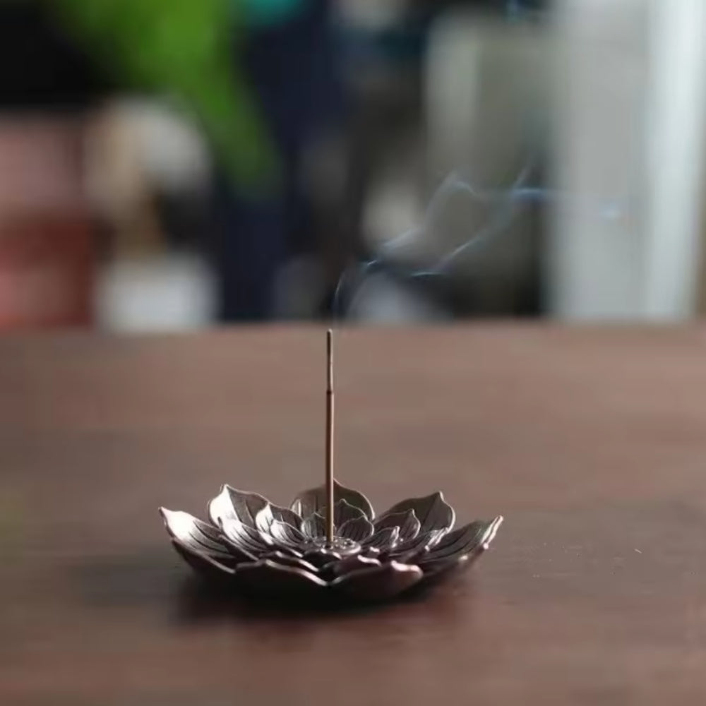 Alloy Incense Burner Stick Holder Lotus Incense Plate Sandalwood Coil Base For Temples Yoga Studio  3