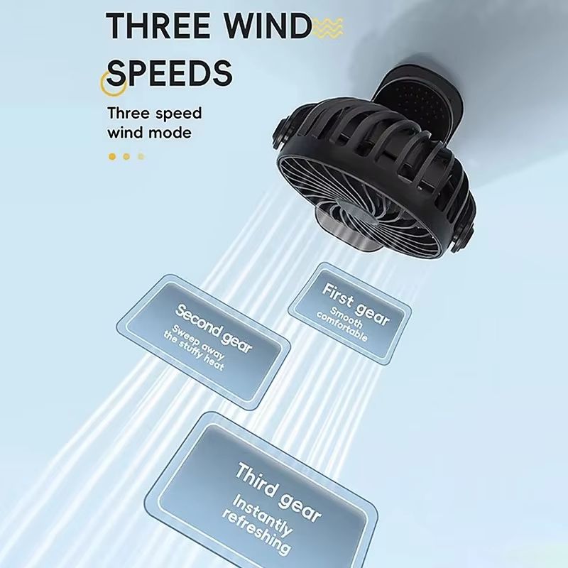 Portable Rechargeable Electric Fan With 720 Degree Rotation And Clip Mount 1