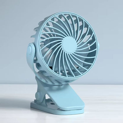 Portable Rechargeable Electric Fan With 720 Degree Rotation And Clip Mount 7