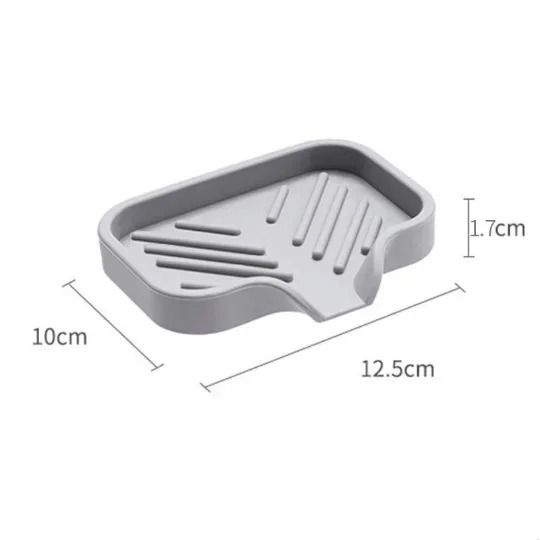 Multifunctional Silicone Sink Tray With Drain For Soap Sponge And Brush Organization 6