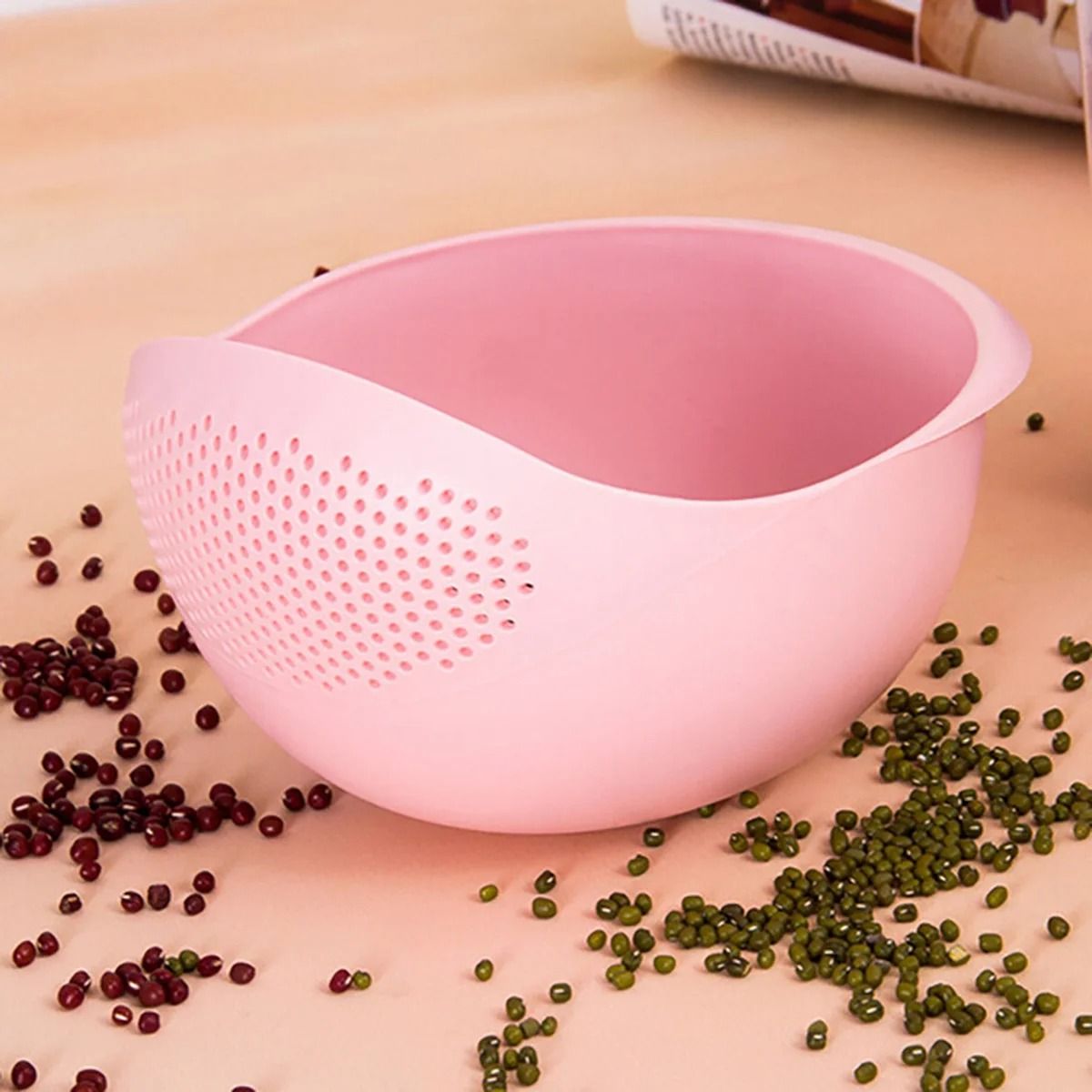 Colander Rice Bowl And Drain Basket With Handle For Washing Fruits Vegetables And Grains 9