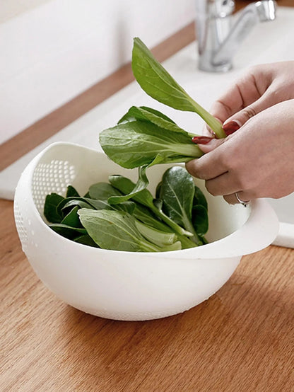Colander Rice Bowl And Drain Basket With Handle For Washing Fruits Vegetables And Grains 4