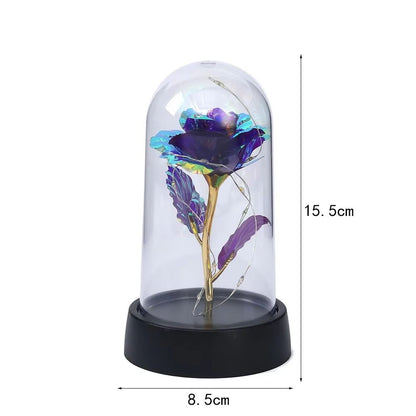 LED Galaxy Rose In Glass Dome  Illuminated Eternal Flower Gift 3