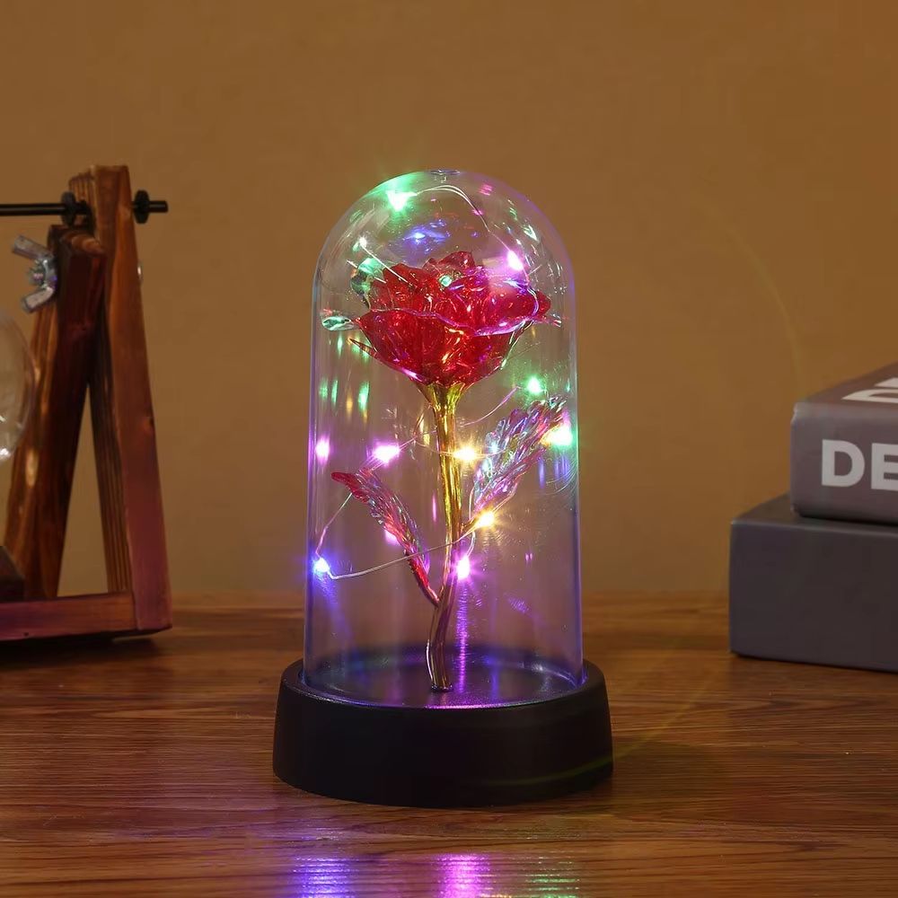 LED Galaxy Rose In Glass Dome  Illuminated Eternal Flower Gift 4