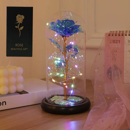 LED Galaxy Rose In Glass Dome  Illuminated Eternal Flower Gift 5