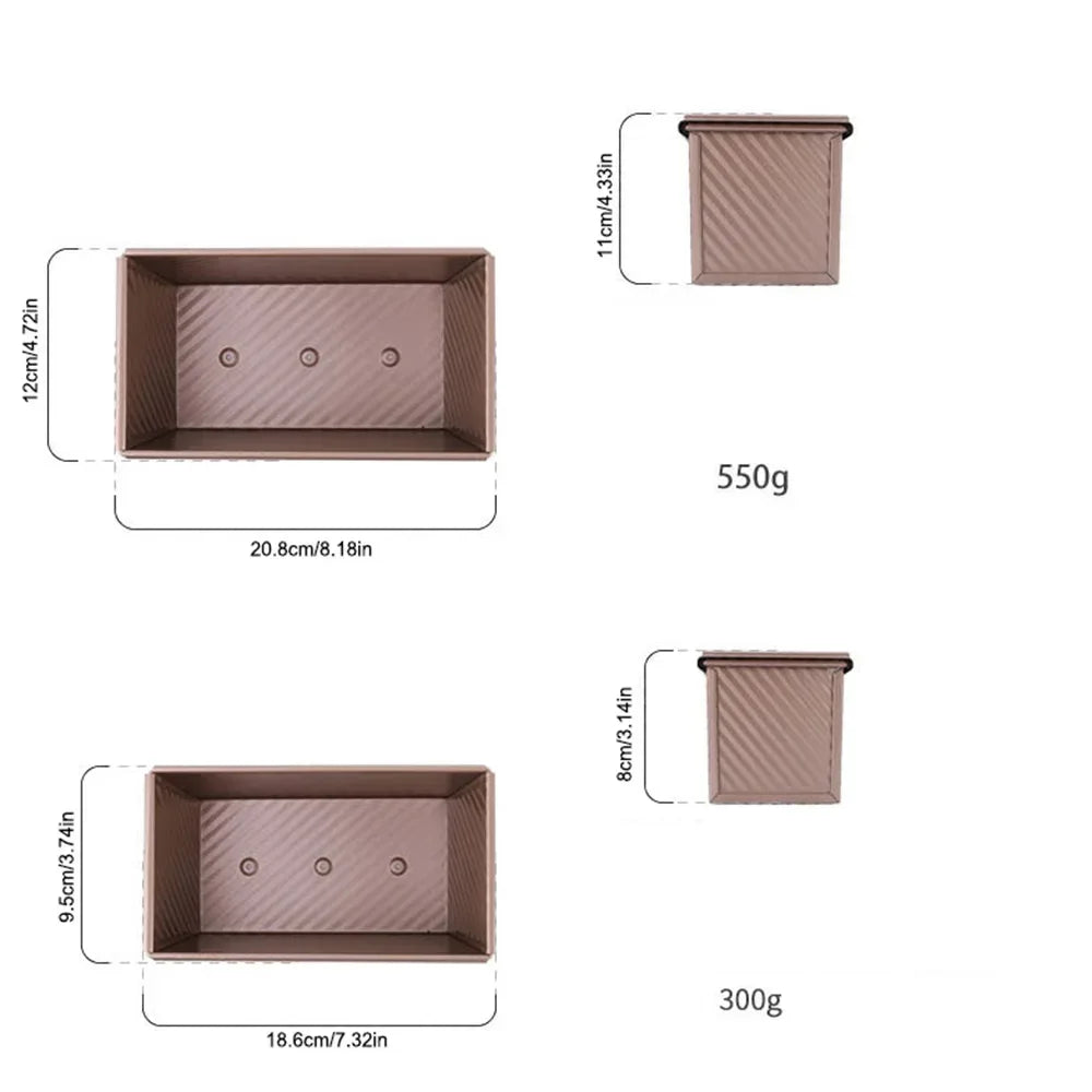 Loaf Pan with Lid, Non Stick Bake ware for Baking Bread, Carbon Steel Corrugated Toast Mold with Cover