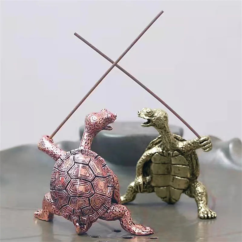 Mini Metal Turtle Incense Holder, Meditation Buddha Sandalwood Stick Burner, Funny Animal Home Decor