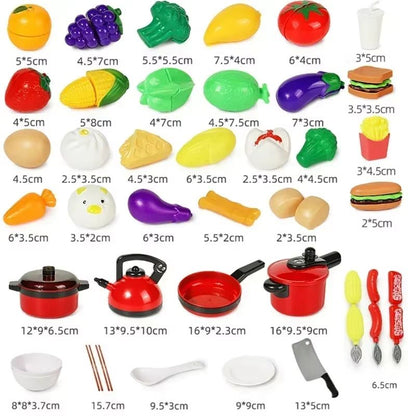 Kids Girl Cooking Kitchen Toy Set  Pretend Play Cooking  Fruit Cutting Utensils 1