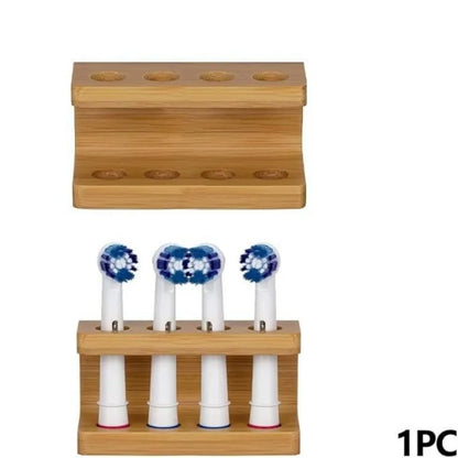 Bamboo Electric Toothbrush Holder, Multi Slot Bathroom Organizer, Durable Toothpaste Stand for Home and Hotel