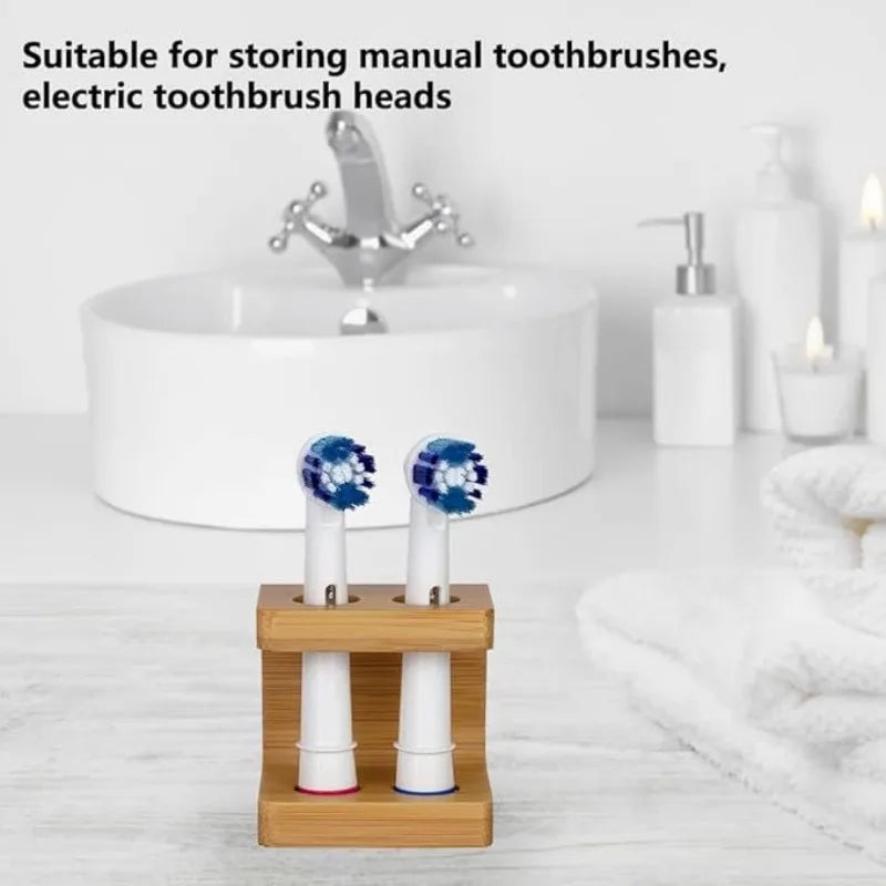 Bamboo Electric Toothbrush Holder, Multi Slot Bathroom Organizer, Durable Toothpaste Stand for Home and Hotel