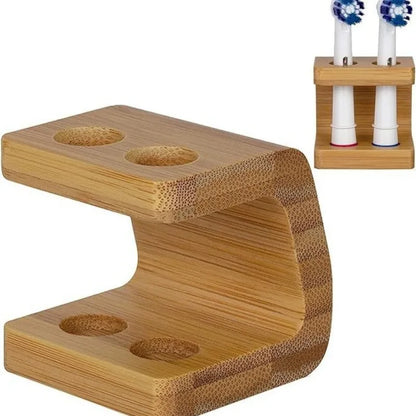 Bamboo Electric Toothbrush Holder, Multi Slot Bathroom Organizer, Durable Toothpaste Stand for Home and Hotel