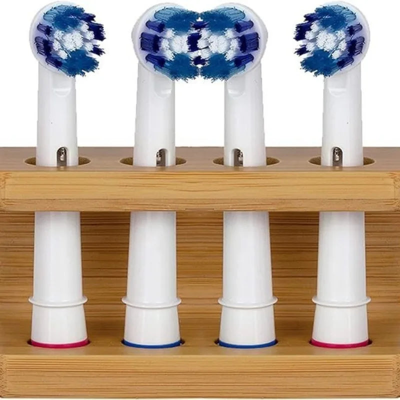 Bamboo Electric Toothbrush Holder, Multi Slot Bathroom Organizer, Durable Toothpaste Stand for Home and Hotel