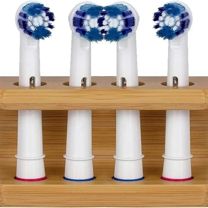 Bamboo Electric Toothbrush Holder, Multi Slot Bathroom Organizer, Durable Toothpaste Stand for Home and Hotel