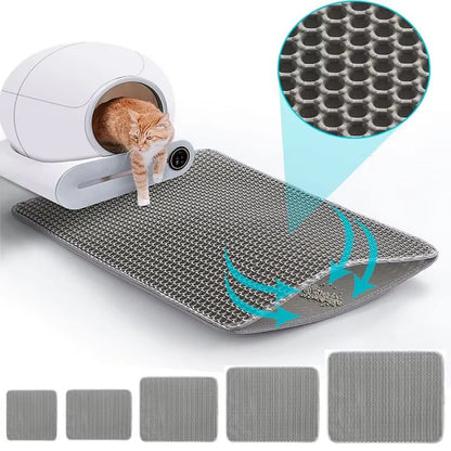 Large Waterproof Cat Litter Mat – Non-Slip Double-Layer Trap Pad for Pet Toilet Area
