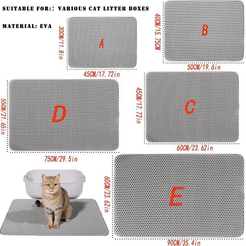 Large Waterproof Cat Litter Mat  NonSlip DoubleLayer Trap Pad For Pet Toilet Area 2
