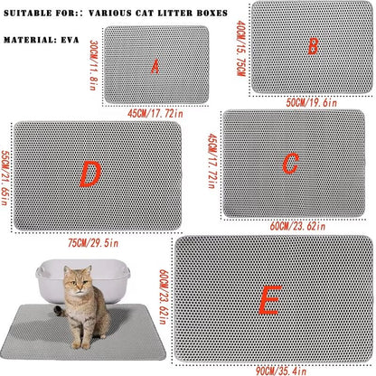 Large Waterproof Cat Litter Mat  NonSlip DoubleLayer Trap Pad For Pet Toilet Area 2
