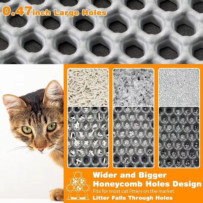 Large Waterproof Cat Litter Mat  NonSlip DoubleLayer Trap Pad For Pet Toilet Area 3