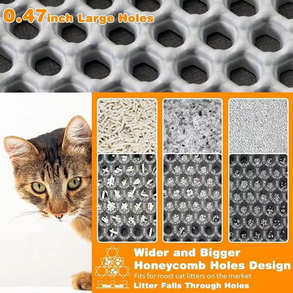 Large Waterproof Cat Litter Mat  NonSlip DoubleLayer Trap Pad For Pet Toilet Area 3