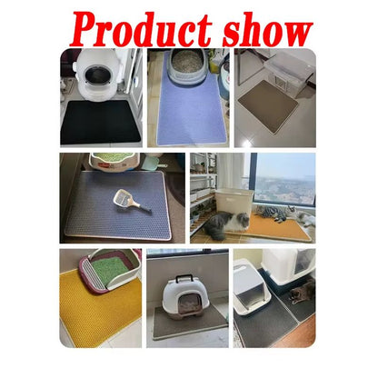 Large Waterproof Cat Litter Mat  NonSlip DoubleLayer Trap Pad For Pet Toilet Area 5
